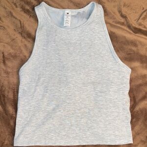 Yogalicious Light Gray Ribbed Tank Top